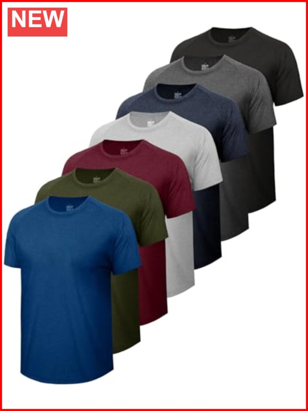 Men's 7 Pack Quick Dry Athletic T-Shirts Gym Workout Crew Neck Short Sleeve